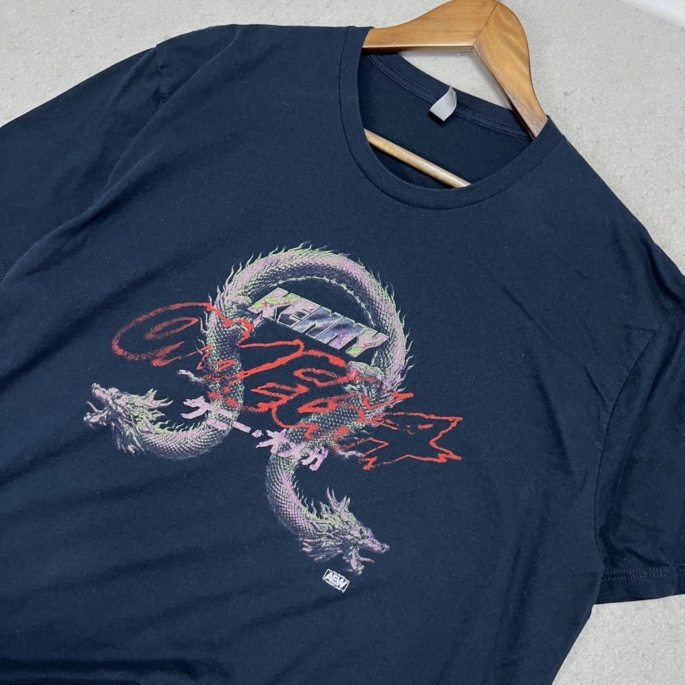 AEW Kenny Omega Dragon Graphic T-Shirt Mens XXL Black Wrestling Tee WWE TNA WWF